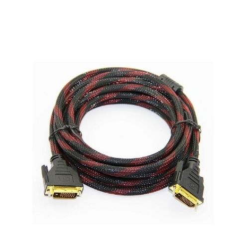 1.5m 5ft DVI-D 24+1 Pin Male to Male Cable Braided Adapter for PC TV Laptop