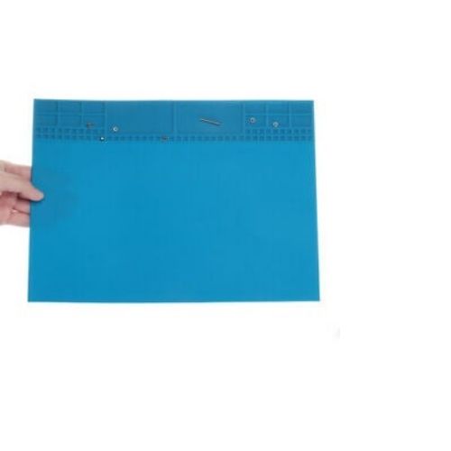 35x25cm Heat Insulation Silicone Pad Soldering Repair Maintenance Platform Blue