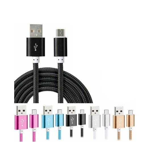 Braided Micro USB Charger Sync Cable for Samsung S5 S6 S7 Edge LG G3 G4 PS4