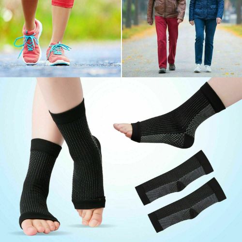 Copper Infused Compression Socks Planter Fasciitis Ankle Support Pain Relief  ca