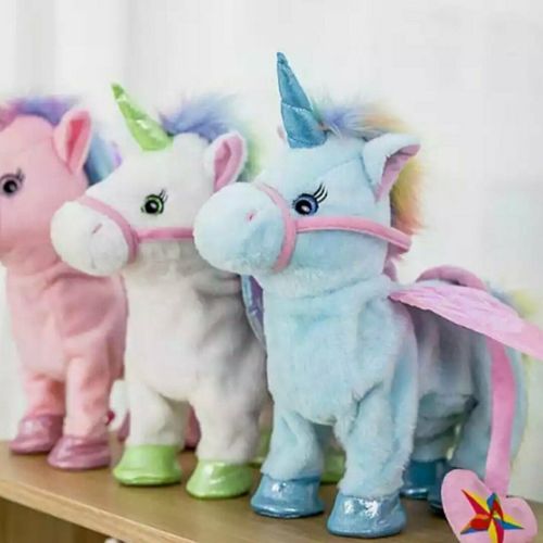 Electric Walking Unicorn Plush Toy Stuffed Animal Toy Electronic Music For Kids