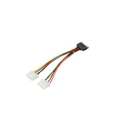 8 inch SATA 15 Pin to 2 Molex 4 Pin Dual Power Adapter Y Splitter Cable Cord M/F