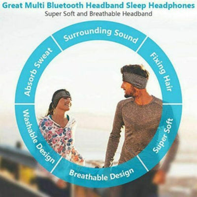 Wireless Bluetooth 5.0 Sports Stereo Headband Headphones Run Sleep Music Headset