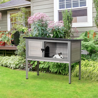 Large Bunny Cage w/ Fir Wood Construction and Locking Door, Perfect for Bunnies