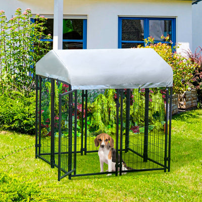 Medium Outdoor Dog Kennel Run House Crate Cage Anti-UV Roof Patio Pet Shelter