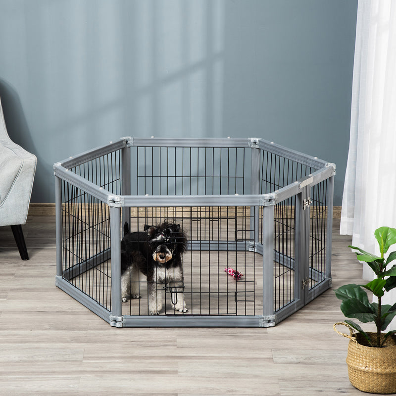 24.5&quot; Heavy-Duty Dog Fence 6 Panels Pet Playpen w/ Double Locking Latches