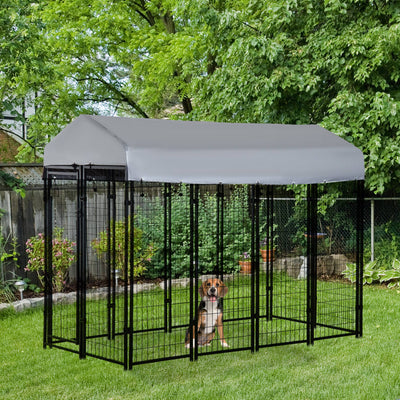 Medium Outdoor Dog Kennel Run House Crate Cage Anti-UV Roof Patio Pet Shelter