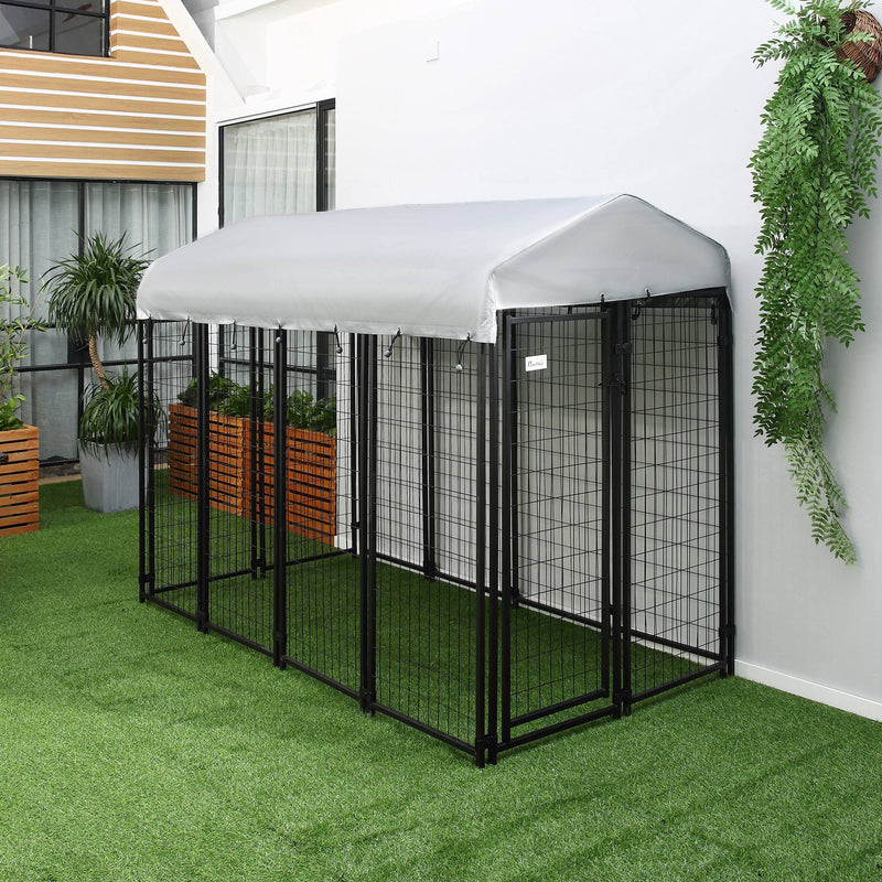 Medium Outdoor Dog Kennel Run House Crate Cage Anti-UV Roof Patio Pet Shelter