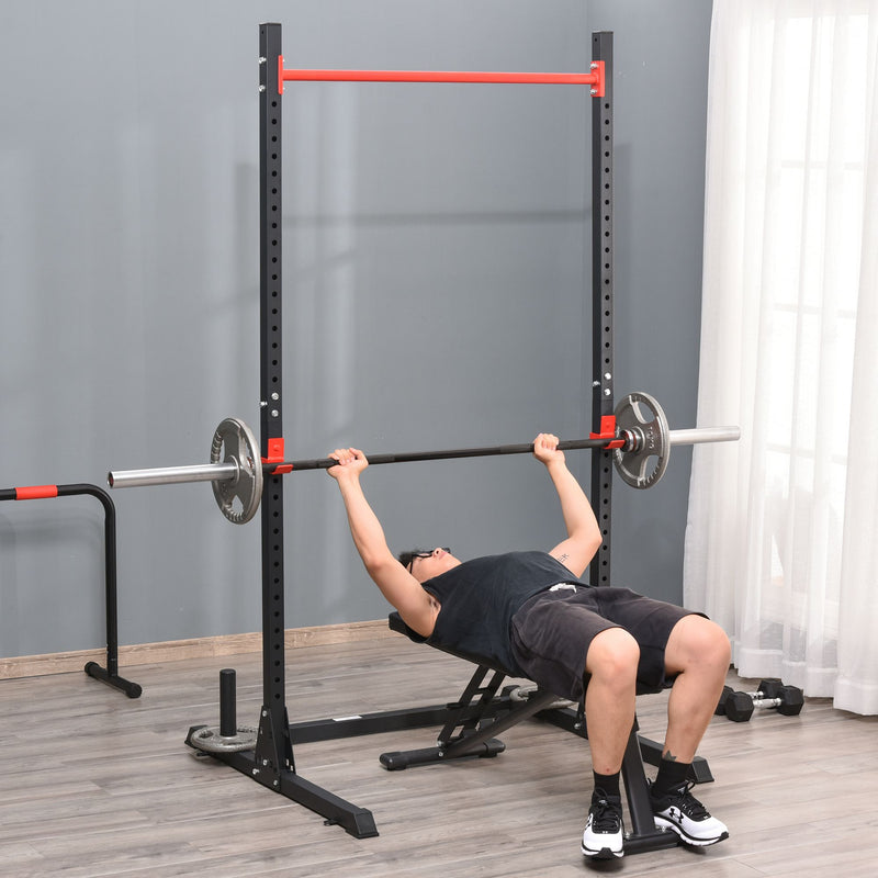 Power Squat Rack Adjustable Height Strength Training Fitness  Pull Up