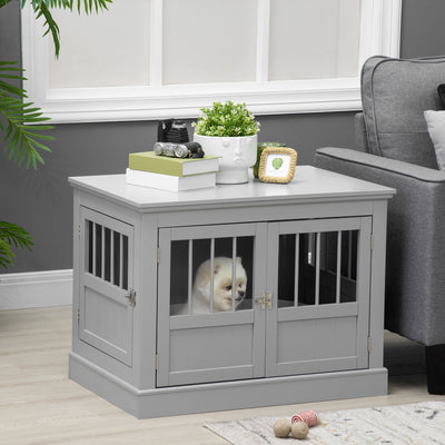 Indoor Dog Crate End Table Pet Kennel W/ Large Entrance Magnetic Doors