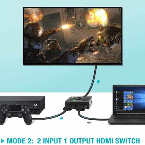 HDMI Switch Bi-Direction 2.0 HDMI Splitter 1x2/2x1 Adapter 2 in 1 Out Converter