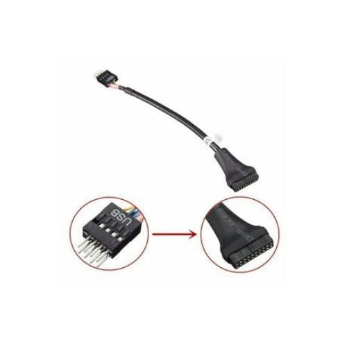 USB 3.0 20-Pin Motherboard Header Female to USB 2.0 9-Pin Male Adapter Cable