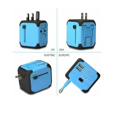 Universal International Travel Adapter 2 USB Power Plug Charger Converter Socket