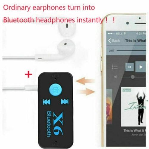 Wireless Bluetooth 3.5mm AUX Audio Stereo Music Home Car Receiver Adapter Mic