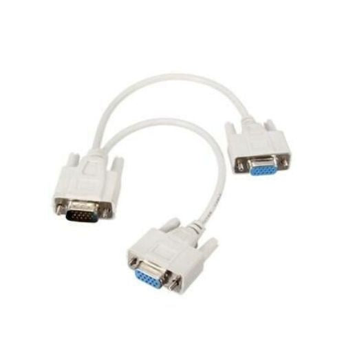 VGA SPLITTER CABLE Y ADAPTER FOR LCD CRT MONITOR 15 PIN