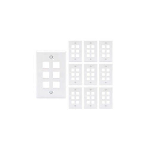 10 Packs Wall Plate 6 Port White Unbreakable Toggle Outlet Cover