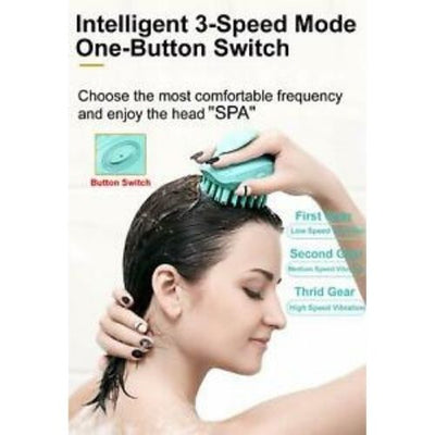 Electric Scalp Massager Head Hair Neck Body Care Shampoo Comb Brush Vibrating CA