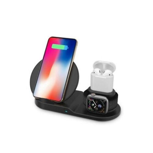3-in-1 Charging Dock Stations with Qi Wireless Pad Charger Stand Station