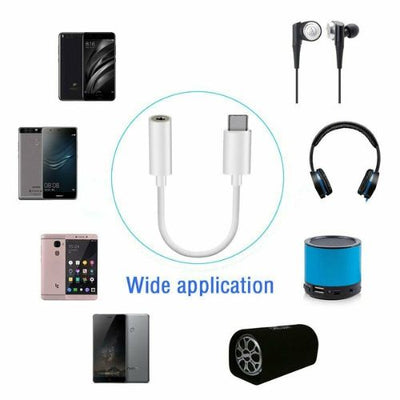 Type C USB-C to 3.5mm Earphone Headphone Jack Plug Aux Audio Adapter Cable Cord