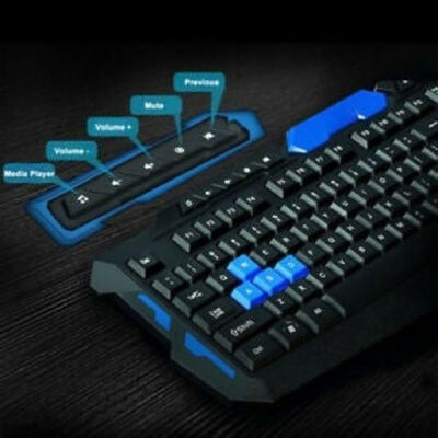 2.4G Gaming Multimedia Cordless Keyboard Wireless Optical Mouse Combo