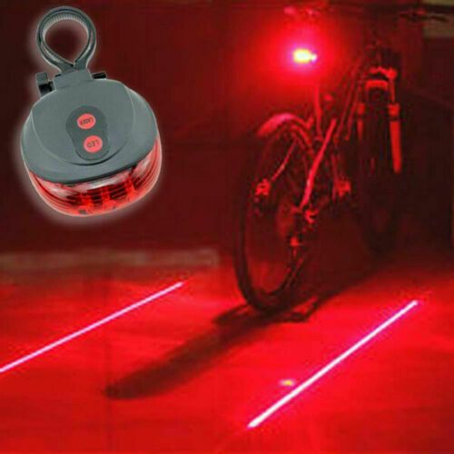 Bicycle Tail Light Rear 2 Laser + 5 LED Night Flashing Bike Safety Warning Lamps