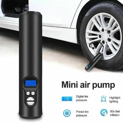 Mini Portable Air Compressor Tire Inflator Hand Held Pump USB Display Air Tyre