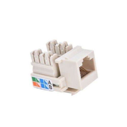 Keystone Jack Cat5e White Network Ethernet 110 Punchdown 8P8C RJ45