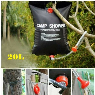 20L Foldable Solar Energy Heated Water Bag Camp PVC Shower Outdoor Travel Hiking