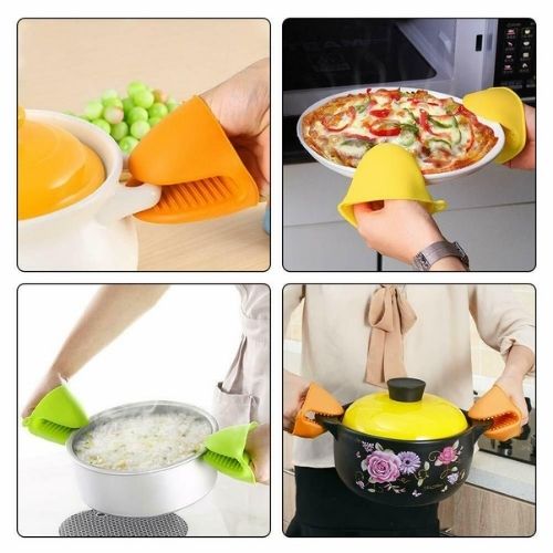 2/4 pcs Oven Mini Mitts Silicone Heat Resistant Anti-scald Gloves for Cooking CA