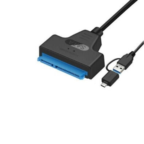 Type C & USB 3.0 Male to SATA 22 Pin 2.5 Inch Hard Disk SSD Drive Adapter Cable