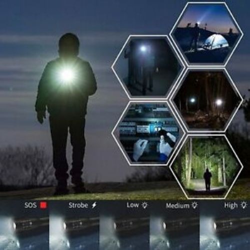 NEW 20000LM Tactical LED 5 Modes Flashlight Zoomable Lamp Light Military Torch