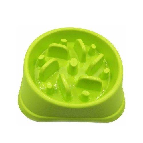 Pet Dog Cat Slow Food Healthy Anti Slip Gulp Feed Interactive Travel Dish Bowl