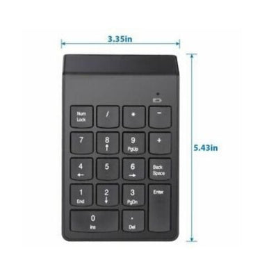 Wireless Numeric Keypad Cordless Number Keyboard Pad 18 Keys 2.4G