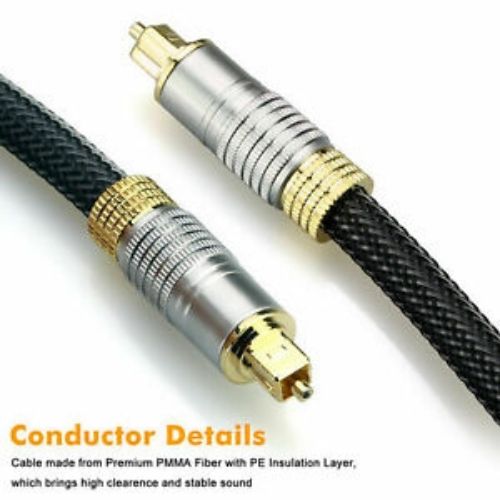 Premium Optical Fibre Digital Audio Gold Plated Cable Lead Cord Toslink 1M- 10M