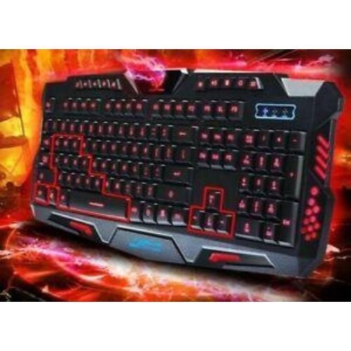 Backlit Pro Gaming USB Keyboard Multimedia Illuminated Color LED USB Wired