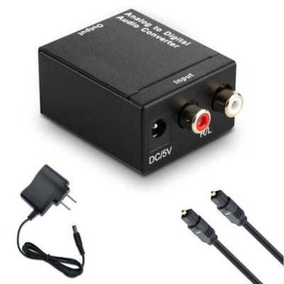 Analog RCA to Digital Optical Coax Audio Adapter Converter Box 3.5mm Jack Cable