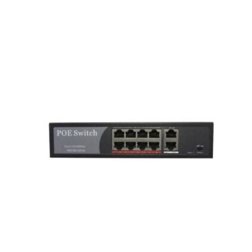 PoE Network Switch 10/100m Power Injector 8 Port + 2 Port Power Over Ethernet