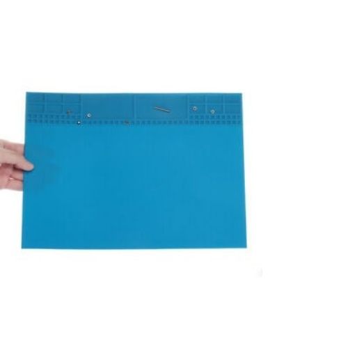 35x25cm Heat Insulation Silicone Pad Soldering Repair Maintenance Platform Blue