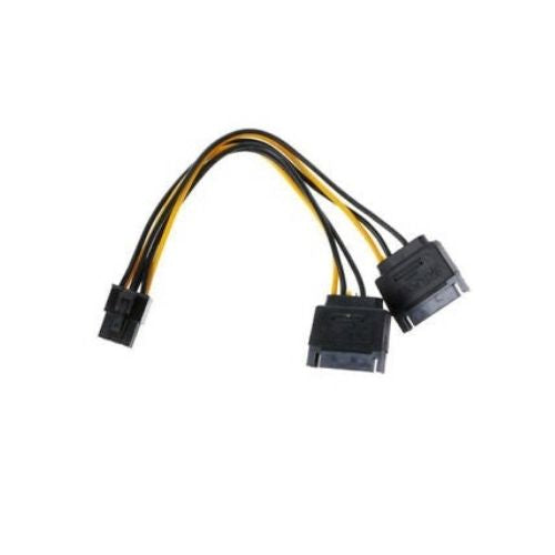 Dual SATA Power to 6Pin PCI-E Cable Converter Wire for PCI Express Video Card