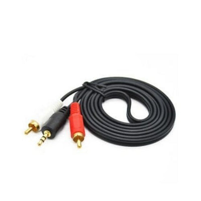 3.5 mm STEREO AUDIO JACK TO RCA ADAPTER CABLE 5FT GOLD