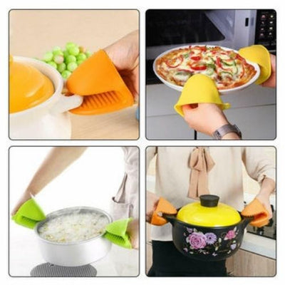 Silicone Heat Resistant Gloves Clips Insulation Non Stick Bowl Holder Baking CA