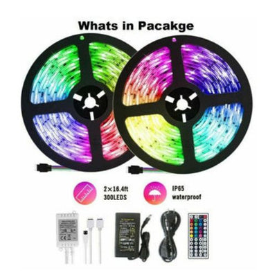 10M LED Strip Lights Dimmable RGB 5050 LED Flexible Tape Waterproof for Home Bed