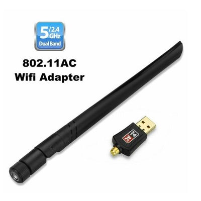 USB WiFi Wireless Adapter 802.11ac AC600 Dongle WPS 5GHz Dual Band 5dBi Antenna