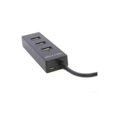 4 Port USB 3.0 Hub 5Gbps Portable Compact for PC Mac Laptop Notebook Desktop BK