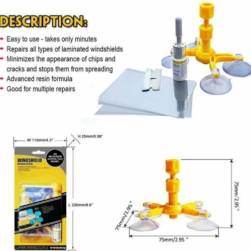 Automotive Glass Nano Repair Fluid Car Windshield Screen Resin Crack Tool Kit