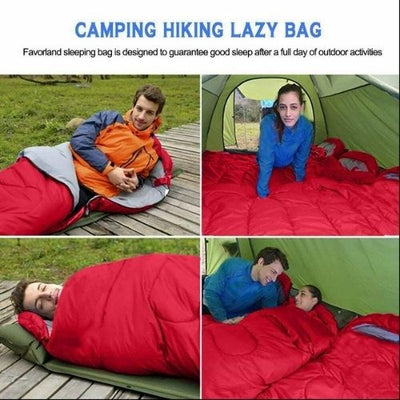 Outdoor Camping Weather Sleeping Bag Single Envelope Tent Hiking Thermal Winter