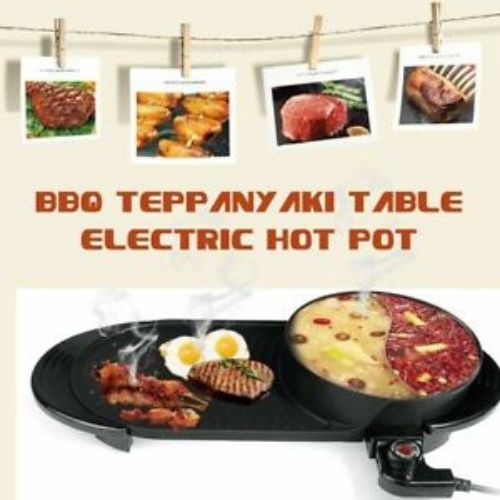 Electric Grill With Hot Pot 1350WMultifunctional Indoor with 5Temperature Level