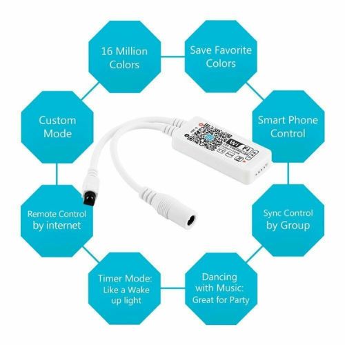 Smart WiFi RGB LED Controller for 3528 5050 LED Strips Light Alexa Google Home