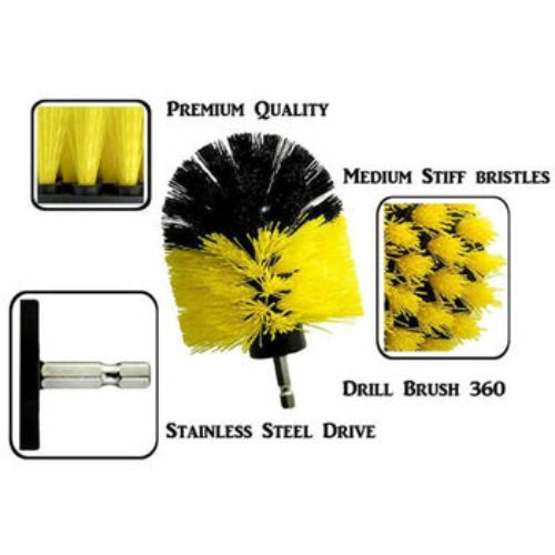 3 Pcs/Set Electric Drill Brush Bristle Cleaning Head for Car Tile Carpet Floor