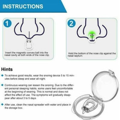 Silicone Magnetic Anti Snore Stop Snoring Nose Clip Sleep Aid w/Case